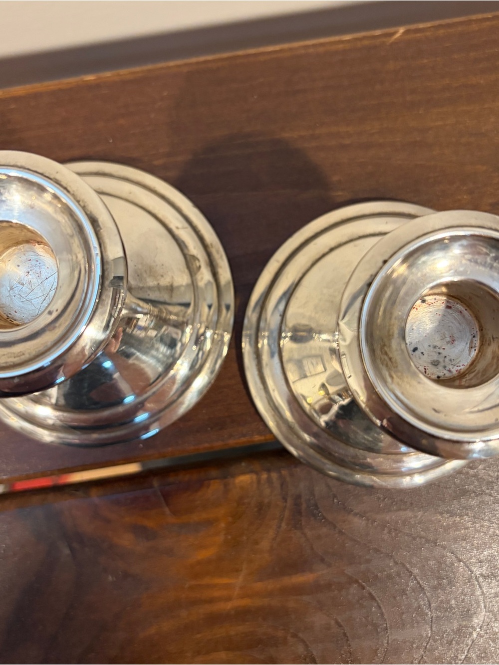 Set of 2 Vintage Sterling Silver Weighted Candlestick Holders - Picture 2 of 11